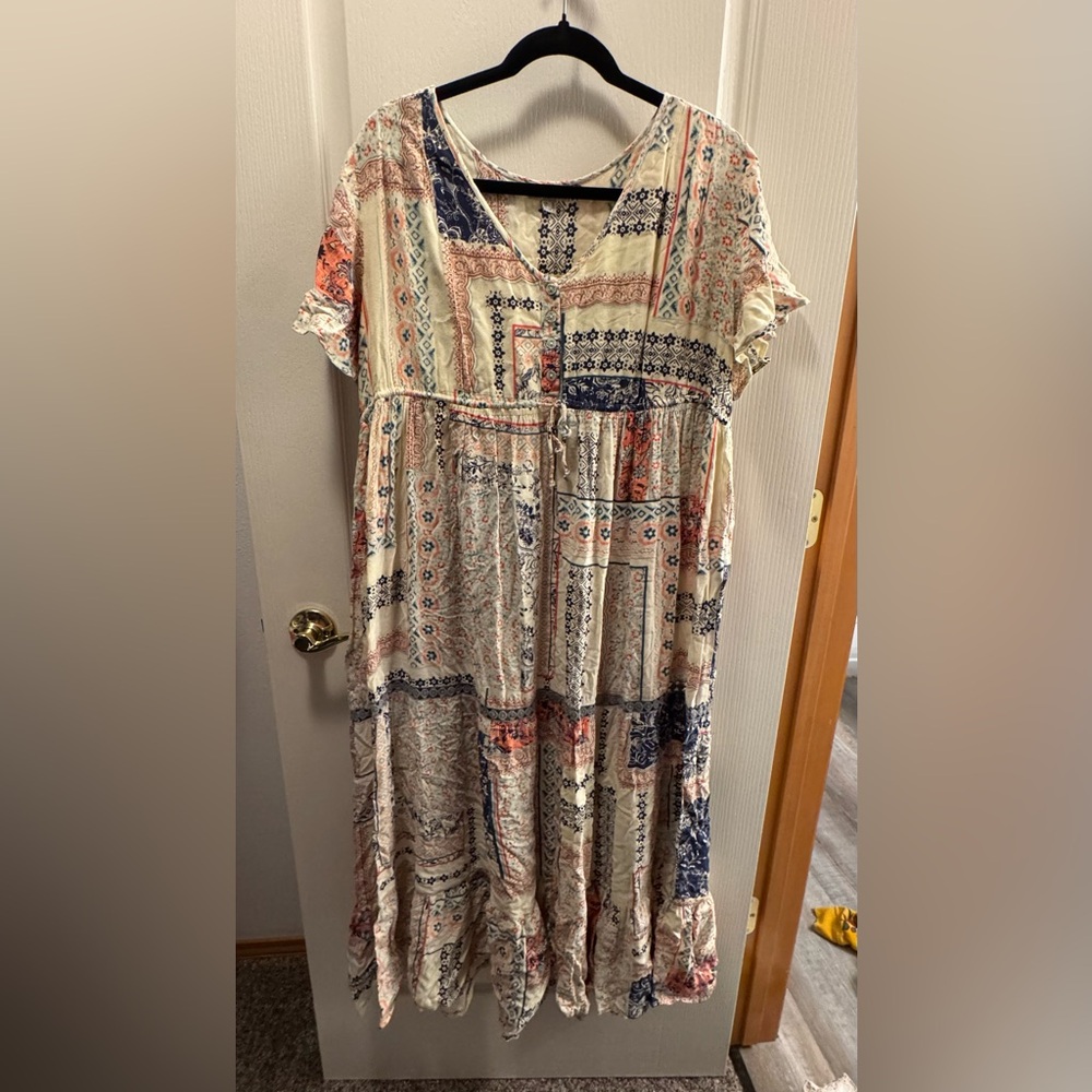 Orientique Naturally Australian Amritsar Patchwork Woman’s Large Dress Hippie